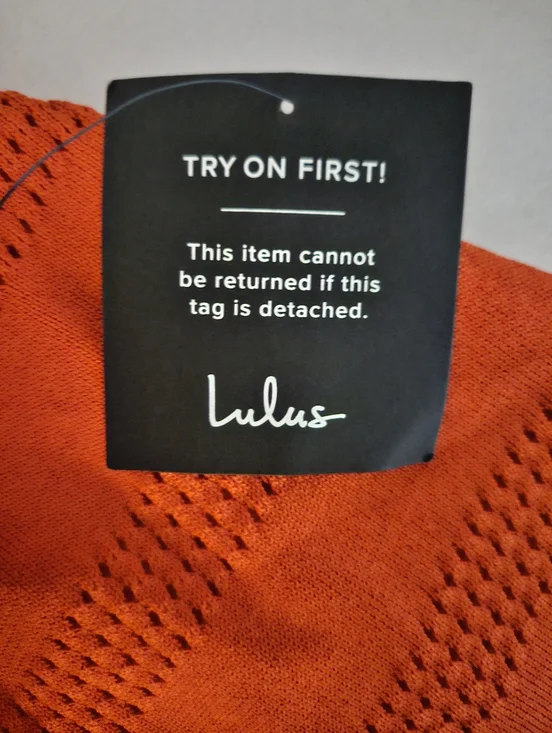 Lulus Red Orange Ruffle Strap Knit Mini Dress L Sleeveless Fit & Flare NWT - Picture 9 of 11